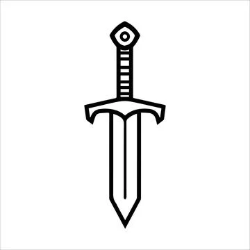Dagger icon or modern line symbol. Vector line art and icon design with bol.. Stock Illustration