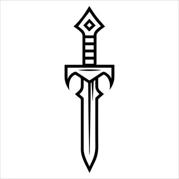Dagger icon or modern line symbol. Vector line art and icon design with bol.. Stock Illustration