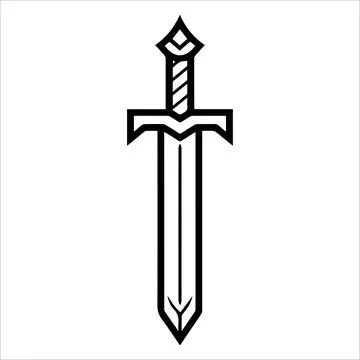 Dagger icon or modern line symbol. Vector line art and icon design with bol.. Stock Illustration