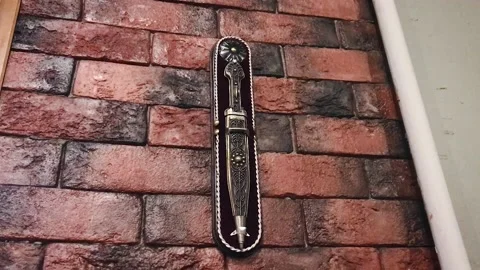 Dagger kama Georgian blade edged weapon Stock Footage 232668343