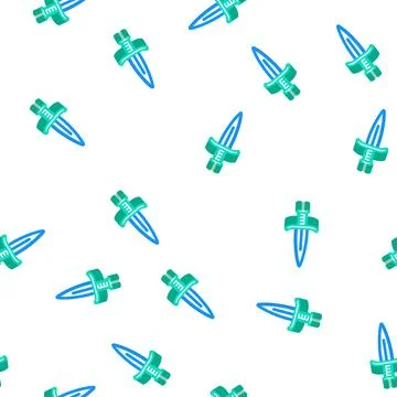 Dagger knife isometric icon seamless pattern イラスト素材