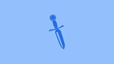 Dagger knife shape icon animation on white background Stock Footage 289545840
