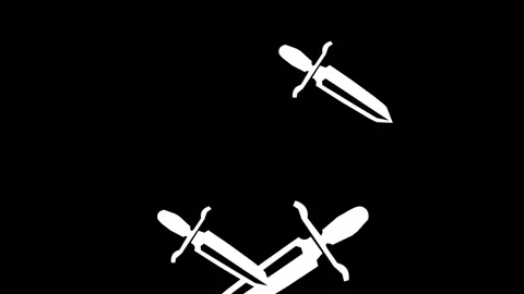 Dagger knife shape icon animation on transparent background. With Knife rotate t Stock Footage 318661158
