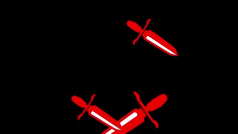 Dagger knife shape icon animation on transparent background. With Knife rotate t Stock Footage 318661163