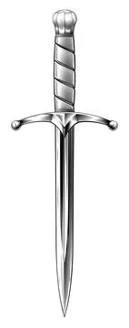 Dagger Medieval Knight Knife Sword Vintage Woodcut Stock Illustration