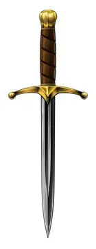 Dagger Medieval Knight Knife Sword Vintage Woodcut Stock Illustration