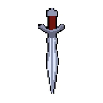 Dagger medieval sword pixel art vector illustration Stock Illustration