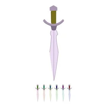 Dagger medieval sword vector cartoon graphic Stock Illustration