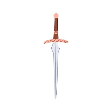 Dagger with ornate hilt and sharp blade illustration Stock Illustration