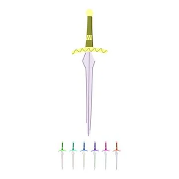 Dagger with ornate hilt and sharp blade graphic 库存插图