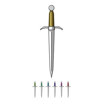 Dagger with shining blade and red hilt Stock Illustration