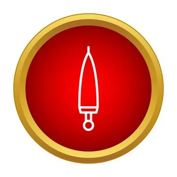 Dagger weapon icon on red button ui イラスト素材