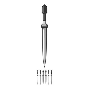 Dagger weapon representing ancient medieval warrior objects Stock Illustration