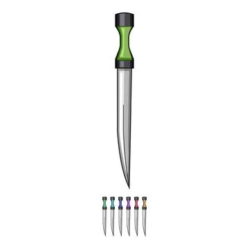 Dagger weapon with sharp blade cartoon graphic Stock Illustration