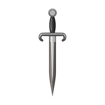 Dagger weapon with short steel blade Stock Illustration