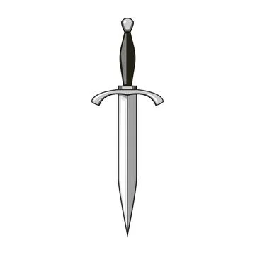 Dagger weapon symbolizing power, conflict, and protection Stock Illustration