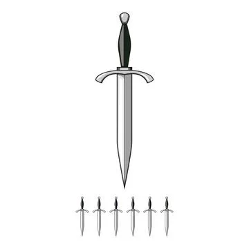 Dagger weapon symbolizing power, conflict, and protection Stock Illustration