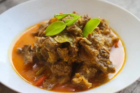 Daging Bumbu Bali (Spicy Beef with Indonesian spices) is a famous delicious.. Stock Photos
