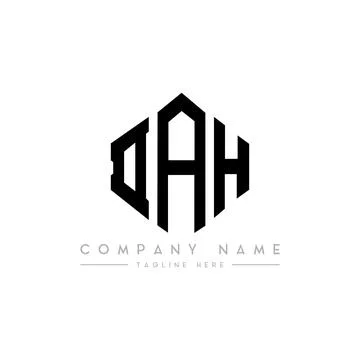 DAH letter logo design with polygon shape. DAH polygon and cube shape logo .. Stock Illustration