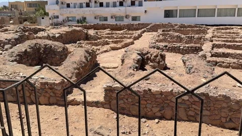 Dahab, Egypt - August 31, 2025: Ruins of Nabataean seaport on the Mashraba 스톡 동영상 341452000