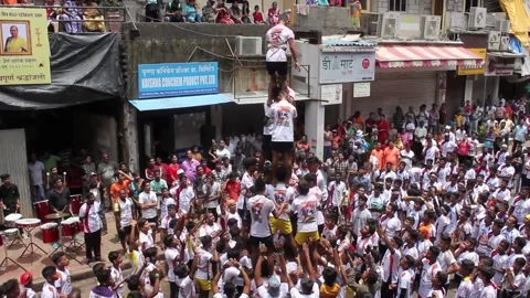 Dahi Handi (Janmashtami) Stock Footage 208559132