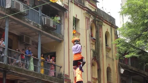 Dahi Handi (Janmashtami) Stock Footage 208559207