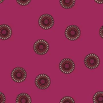 Dahlia blossom spring vector seamless pattern 스톡 일러스트