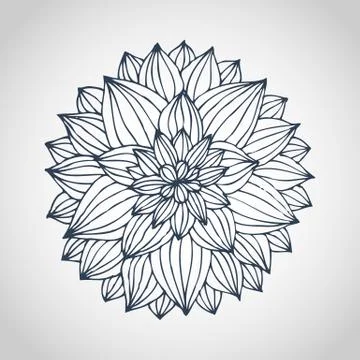 Dahlia flower vector Stock Illustration