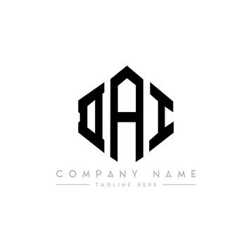 DAI letter logo design with polygon shape. DAI polygon and cube shape logo .. Stock Illustration