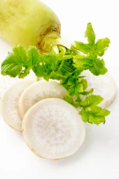 Daikon radish  on white Stock Photos