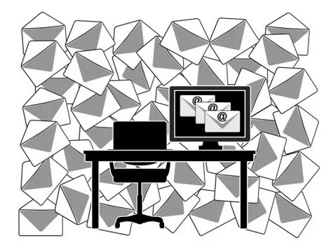 Daily amount of emails Stock Illustration