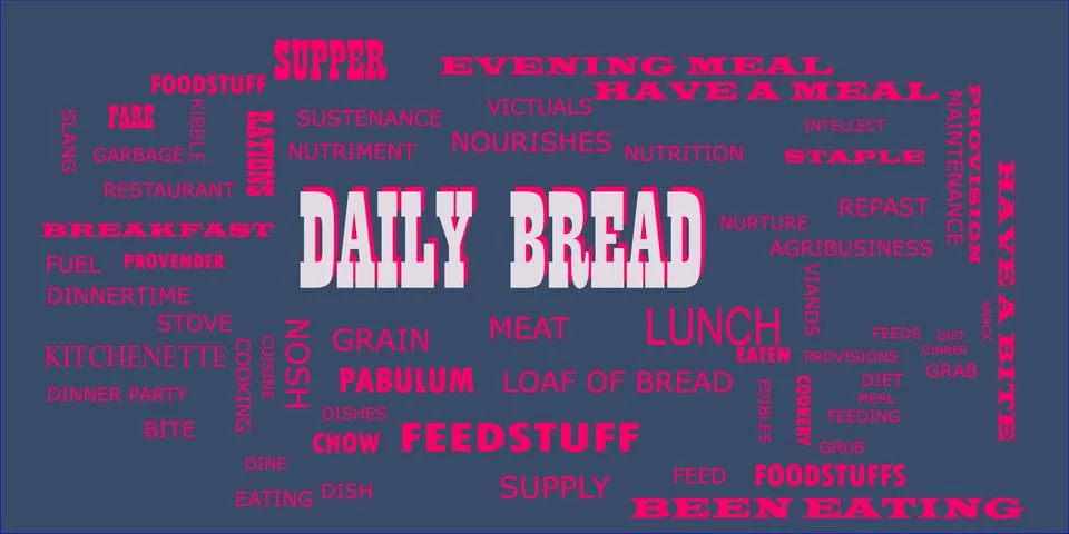 Daily Bread word presented on text cloud background Stock Illustration