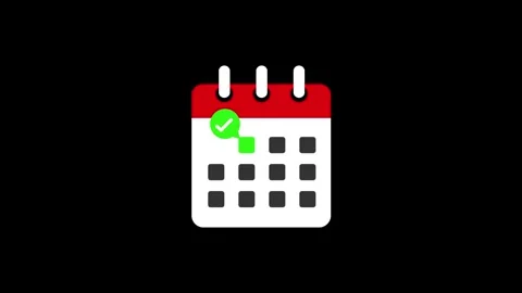 Daily calendar date icon with check mark icon animation 動画素材 343218009