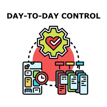 Daily control process managing tasks and optimizing health Stock Illustration