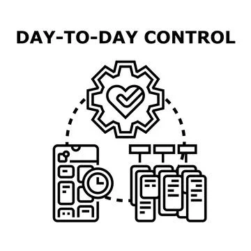 Daily control process managing tasks and optimizing health 스톡 일러스트