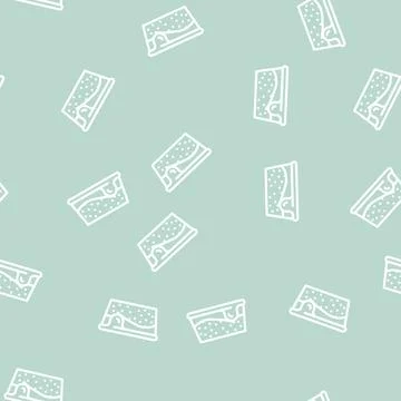 Daily dose of spirulina line vector seamless pattern Illustrazione stock