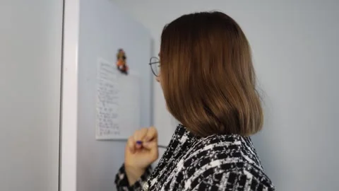 Daily fridge schedule planning Stock Footage 327217056