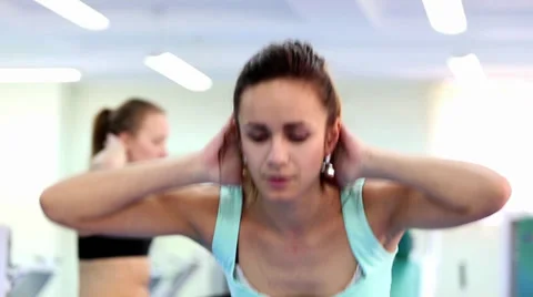 Daily Gym Work Out Routine for Young Women Video stock 33613285