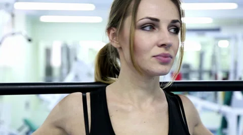Daily Gym Work Out Routine- Young Woman_close-up Stock Footage 33636943