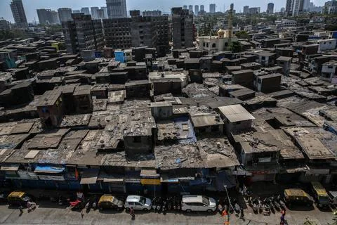 Daily life amid coronavirus lockdown at Dharavi slums in Mumbai, India - 10 Apr  Stock Photos