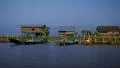 Daily life on a floating village at Inle Lake, Myanmar. HD Footage