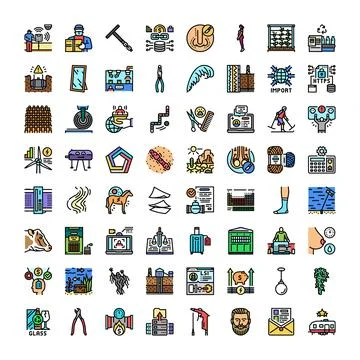 Daily life objects and abstract concepts icons set Stock Illustration