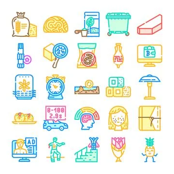 Daily life objects and concepts vector icons set 스톡 일러스트