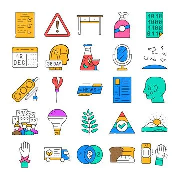 Daily life routine and abstract concept icons Stock Illustration