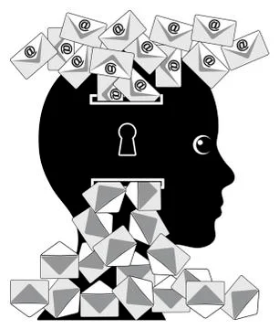 Daily Load of Emails Stock Illustration