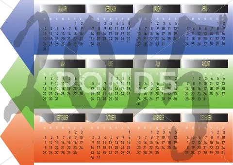 Daily monthly yearly 2015 calendar planning chart Stock Illustration