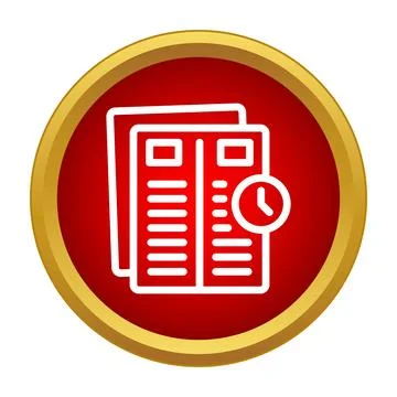 Daily news article with clock timeline icon 스톡 일러스트