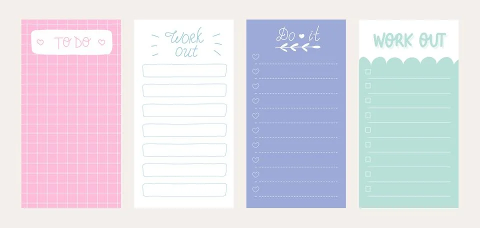 Daily note planners. Illustrazione stock