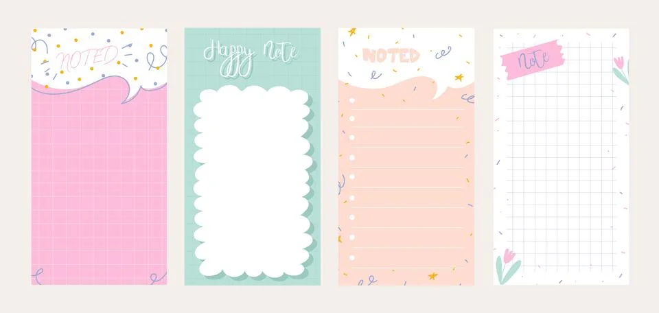 Daily note planners. Stock Illustration