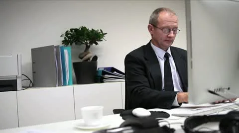 Daily Office Routine Stock Footage 12468581